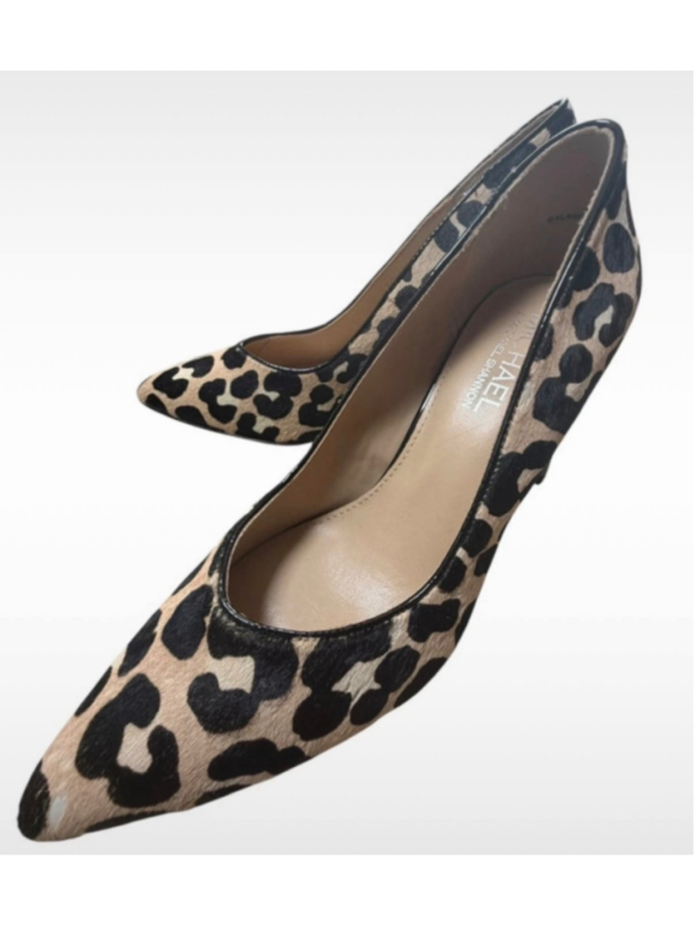 Women's Michael Shannon Leopard Print Heels Size 8 Beige Black